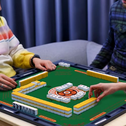 Mahjong Mat 32.4” x 32.4”, 3mm Thick Non-Slip Rubber Back Mahjong Table Mat, Noise Reduction Waterproof Mahjong Game Mat for Table, Mahjong Tile Mat for Cards, Dominoes & Board Games - color: Green