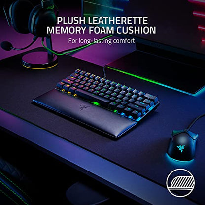 Razer Ergonomic Wrist Rest for Mini Keyboards: Plush Leatherette Memory Foam Cushion - Anti-Slip Rubber Feet - size: Mini Keyboard, style: Memory Foam