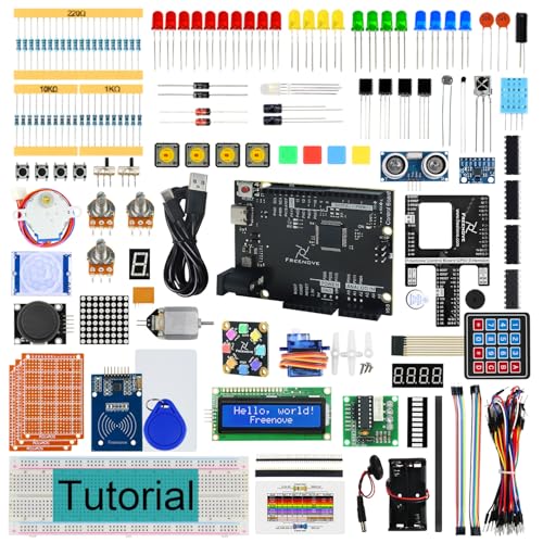 Freenove Ultimate Starter Kit with Board V5 Rev4 Mini (Compatible with Arduino IDE), Arm Cortex-M4 Microcontroller, 399-Page Detailed Tutorial, 220 Items, 78 Projects - color: with V5 (Rev4) Mini