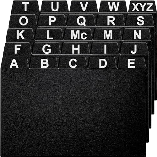 Alphabetical Index Card Dividers 4x6, 25 Index Card Box Dividers with Tabs | Sturdy Plastic Recipe Box Dividers 4x6 with Tabs, Tabbed Alphabetical Dividers & Notecard Organizers for Index Card Holder - size: 4 x 6 Inches, style: 25 Pcs