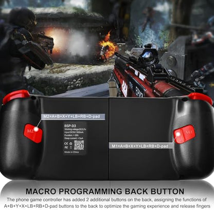 arVin Wireless Gaming Controller for iPhone/iPad/iOS/Android/Samsung/PC Gamepad Joystick with Back Button, Analog Triggers, Stretchable, Bluetooth 5.0 Low Latency, Direct Play for CODM,Diablo Immortal