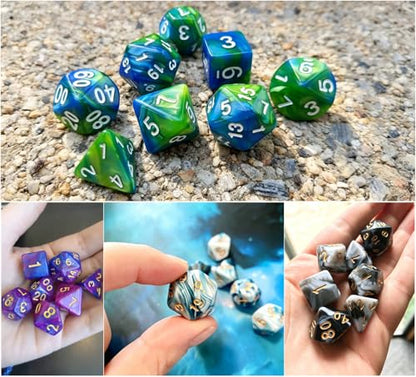 DND Dice Set, 6Pack 7 Die Polyhedral D&D Dice Sets with D20 D12 D10 D% D8 D6 D4 Compatible with Dungeons and Dragons Role Playing Games RPG MTG Table Games (42 Pieces) - color: 6 Colors With Red Black