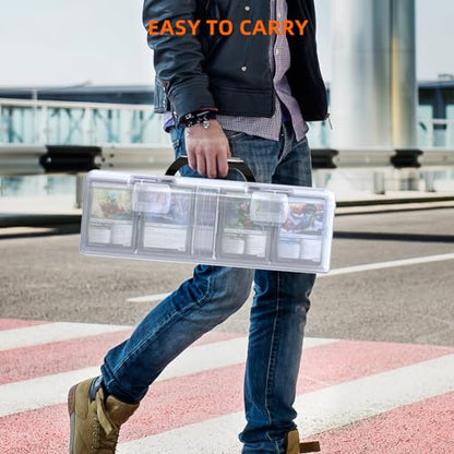 Trading Card Storage Box,Plastic Card Box Set of 14,Portable Sports Card Storage Boxes Holds 900+ Loose Cards, for Collectible Gaming Trading Cards(Cards Not Included)