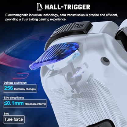 Koiiko Mobile Cloud Gaming Controller for iPhone 16/15/14, iPad, Tablet, Android/PC/Switch 1/2 Gamepad Joystick with Turbo, Streaming on PS/Xbox/PC, Hall Trigger White - color: white