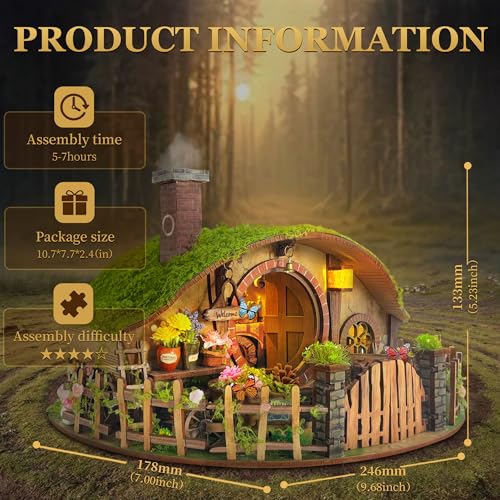 Miniature House Kit - Forest-Themed DIY Dollhouse Kit | Blind Box Design, Stress-Relief Craft, 3D Wooden Puzzles for Adults - The Magic Ring House (SQ-59) - color: The Magic Ring House