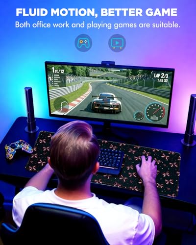 Mouse Pad, Desk Mat, 31.5x11.8in Large Mousepad, Bow | Desk Pad with Stitched Edge & Rubber Non-Slip Bottom, Gaming Mouse Pad, Extended Mousepad for Home, Office - color: Bow