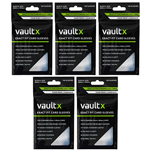 Vault X Exact Fit Sleeves (500 Pack) Perfect Inner Sleeves for Trading Cards, Clear - size: Clear 500 Pack