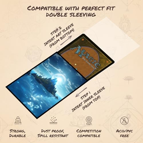 Blue Mana - MTG Card Sleeves, 104ct, Standard Size, Smooth | Perfect for Double Sleeving, Smudge Resistant Matte Back, Standard 66x92mm - Compatible with Magic The Gathering & TCG Cards - color: Blue Mana