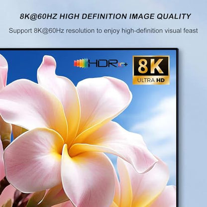 8K@60Hz HDMI Splitter 1 in 4 Out, 1x4 HDMI 2.1 Splitter Support 4K@120Hz, 1080P@240Hz VRR HDCP2.3 HDR 10, 48Gbps EDID Dolby Atmos 7.1ch - size: 1x4