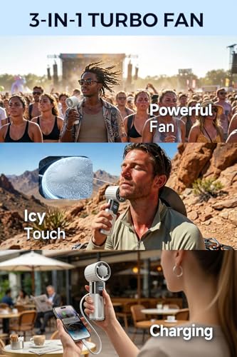 Portable Handheld Fan with Cooling Plate, Personal Fan with Retractable USB-C Cable, 6000mAh Rechargeable, Powerful 100-Speed Wind, LED Display,135° Adjustable-Cooling on Table/Neck/Travel/Camping - color: White