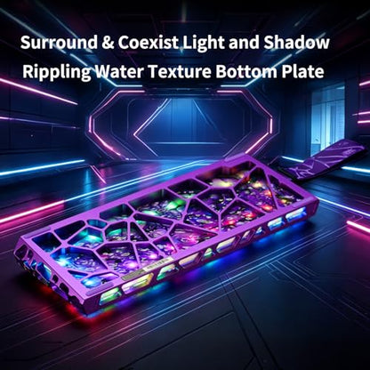 IROK MG63 64 Keys Wired Magnetic Switch Keyboard, 512KHZ All Keys Scan Rate, PCB Nano-Coating Waterproof, ARGB Light and Shadow Coexist 8KHZ/CNC Carved Aluminum Gaming Keyboard (Purple) - color: Purple