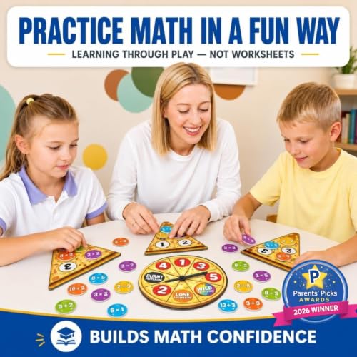 Matheroni Pepperoni Math Games for Kids 8-12, Multiplication and Division | 3rd-6th Grade STEM Board Game, Homeschool & Classroom Learning, Educational & Fun Pizza Game for 8+ year old - size: Multiplication & Division