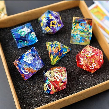 LET'S RESIN Dice Resin Molds Silicone, DND Dice Epoxy Resin Molds with 7 Standard Polyhedral Stereoscopic Dice Cavities, Silicone Molds for Epoxy Resin, DIY Dices Making, Table Board Game | with 7 Standard Polyhedral Stereoscopic Dice Cavities, Silicone M