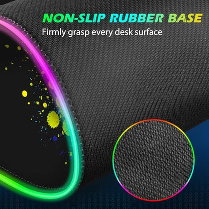 ToLuLu RGB Gaming Wireless Charging Mouse Pad, 7.5/10/15W 10 Light Modes LED Mouse Pad Computer Keyboard Mat Mousepad, 800x300x4MM Extended Large Desk Mat for Gaming, MacBook, Laptop, PC, Human Brain - color: Human Brain