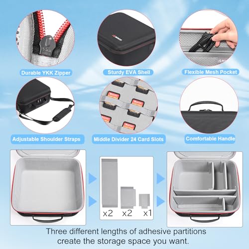 RLSOCO Carrying Case for Nintendo Switch 2 - Hard Travel Case for Switch 2 Console,TV Dock,Switch 2 Pro Controller,Joy-Con 2 Charging Grip,AC Charger,Joy-Con 2 Wheel,Camera,Game Cards and More - color: Large Case Black