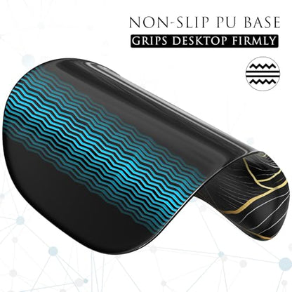 MROCO Ergonomic Mouse Pad with Gel Wrist Rest, 9.4 x 8.1 in, Golden Rise | Ergonomic Shape Design, Multiple Pattern Options, Gel Wrist Comfort, Smooth Lycra Surface, Non-Slip PU Base - color: Golden Rise