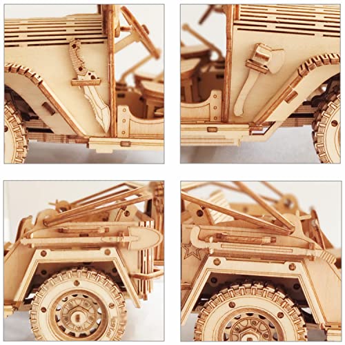 3D Wooden Puzzle - Wood Crafts Mechanical Off-Road Vehicle Building Model Kits - Wooden STEM DIY Brain Teaser Puzzle - Off-Road Vehicle 3D Puzzle Birthday Gifts Christmas - style: Off-Road Vehicle