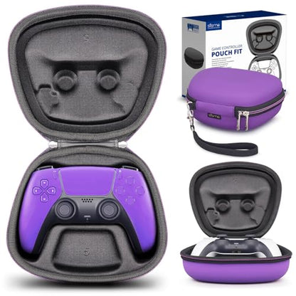 Carry Case Compatible with PS5 DualSense Wireless Controller, PlayStation 5 Controller Holder Travel Safekeeping Protective Case Storage Bag - color: Purple