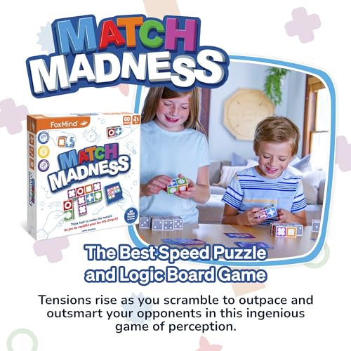 FoxMind Match Madness Board Game, Visual Recognition Matching Board Game, Family Puzzle Game to Develop Kids Problem Solving Skills - style: Match Madness