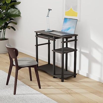 Furinno Abbott Computer Desk with Bookshelf, Espresso/Black - color: Espresso/Black, size: 19 Inch