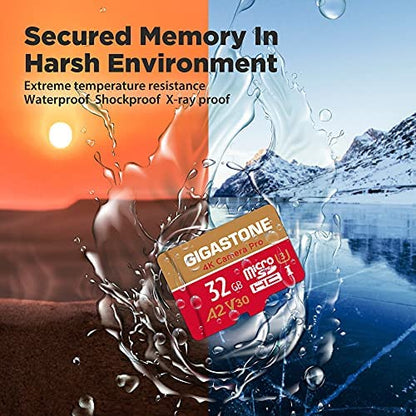 【5-Years Data Recovery】 GIGASTONE 32GB Micro SD Card, 4K Camera Pro, Compatible with GoPro, Wyze, Security Camera, Drone, Dash Cam, R/W up to 95/35MB/s MicroSDHC Memory Card UHS-I U3 A2 V30 - color: 32GB 4K Camera Pro 1-Pack