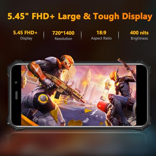 FOSSIBOT F101P Android 13 Rugged Smartphone, 7GB+64GB /1TB Rugged Call Phone 10600mAh Unlocked Phone 123dB Loud Volume Phone 5.45" 24MP+8MP Camera Waterproof Smartphone 4G Dual SIM OTG 18W Charger - color: Red