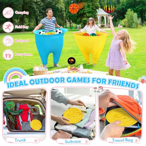 EULRGAUS Granny Pants Yard Game, Tossing Game Set with 20 Bouncy Balls & 10 Water Balls for Kids Adults, Family Outdoor Party Game for Carnival, Field Day, Reunion, Birthday Backyard & Lawn