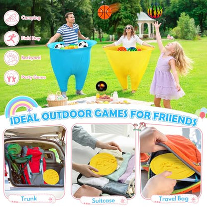 EULRGAUS Granny Pants Yard Game, Tossing Game Set with 20 Bouncy Balls & 10 Water Balls for Kids Adults, Family Outdoor Party Game for Carnival, Field Day, Reunion, Birthday Backyard & Lawn