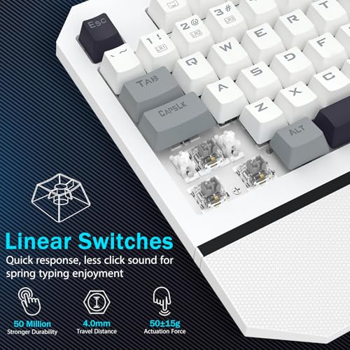 Redragon Mechanical Gaming Keyboard Wired, Light Up Backlit, Linear Switches, 104 Keys Anti-Ghosting, Big Wrist Rest, Metal Frame, Durable Keycaps for Computer PC Mac Xbox Gamers