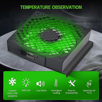 G-STORY Cooling Fan for Xbox Series S Auto 3 Speed Adjust Temp Display - Black - color: BLACK
