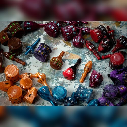 PolyHero Bard Dice Set – Violet Lullaby |Polyheadral Shaped Dice for D&D & RPG - Role Playing Games | 8-Piece Themed Set, Unique Gift for Tabletop Gamers - color: Violet Lullaby