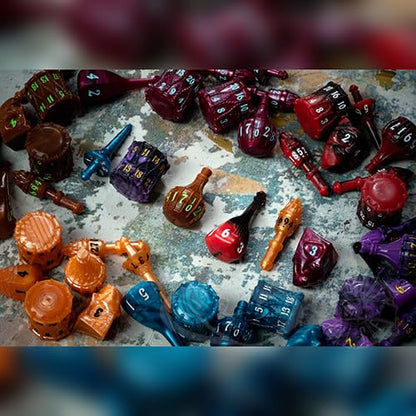 PolyHero Bard Dice Set – Violet Lullaby |Polyheadral Shaped Dice for D&D & RPG - Role Playing Games | 8-Piece Themed Set, Unique Gift for Tabletop Gamers - color: Violet Lullaby