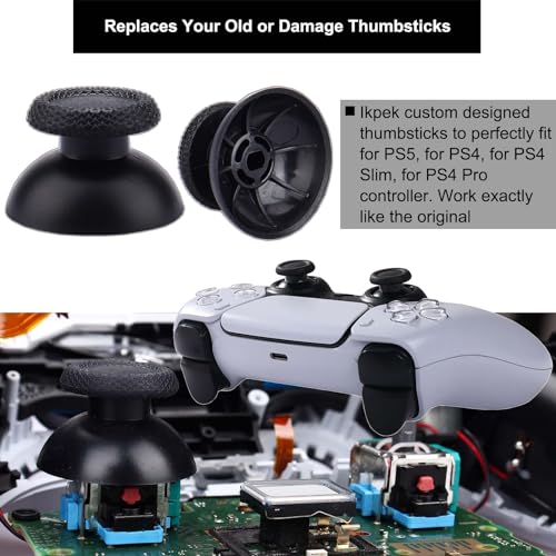 IKPEK 2 Pack Analog 3D Joysticks Replacement for PS5 Controller, Joysticks Part with Repair Screwdriver Kit for Playstation 5 DualSense Controller - color: Green - 2pcs