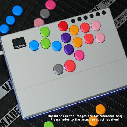 NLOFIN Leverless Arcade Stick 16Keys All-Button Leverless Controller,Silver | Custom RGB Arcade Fighting Stick,for PS4/PS5/PC/Switch/Steam, Aluminum Controller,Supports Hot-Swap&SOCD - color: Silver