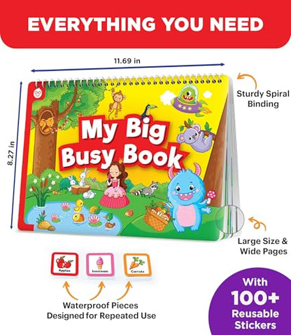 Doctor Jupiter Montessori Preschool Busy Book for Toddlers 3+ Year Olds | Preschool Learning Activities - Educational Travel Toys | Birthday Gift Ideas for Boys & Girls - style: Big Busy Book: 3+