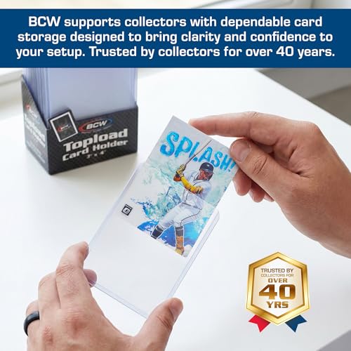 BCW 3x4 Topload Card Holder - Standard - 25ct | Rigid PVC Trading Card Protection for Baseball Cards, Football Cards, and Trading Cards Like Pokémon and MTG | Holds Cards Up to 20pts