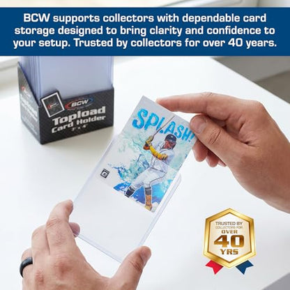 BCW 3x4 Topload Card Holder - Standard - 25ct | Rigid PVC Trading Card Protection for Baseball Cards, Football Cards, and Trading Cards Like Pokémon and MTG | Holds Cards Up to 20pts