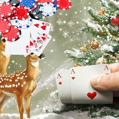 Christmas Deers for MTG & TCG Playmat Mouse Pad,BFDHGQZC 24" x 14" Game Mat for MTG/RPG/CCG Trading Card Game Playmats Table Mat Perfect for Card Games Video Games Computer Office - color: Christmas Deers