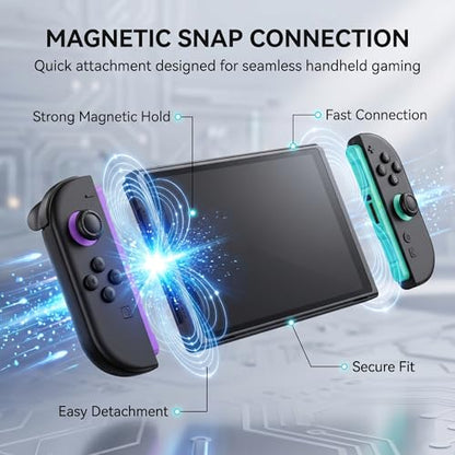 GAMEXX (L)/(R) Light Purple and Light Green Controller Compatible with Switch 2 with Soft Silicone Cover Cases, Thumbstick Grip Caps, Wrist Straps, Motion Controls, HD Rumble, Magnetic Connection, Bluetooth 5.1