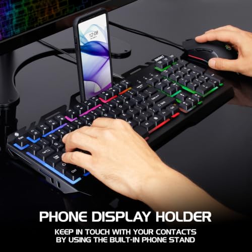 Accessory Power Infiltrate KL2 Membrane Gaming Keyboard - Quiet Keyboard with 3 Multi Color LED Lighting Modes