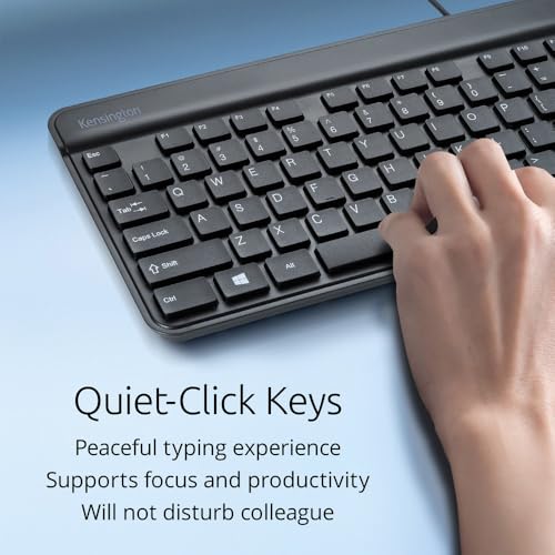 Kensington KM201 Simple Solutions Wired Desktop Set, TAA Compliant - Black (K72483TAA) - size: Wired Desktop Set