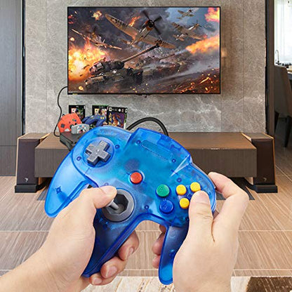 miadore 4 Pack Classic N64 Controller, Wired N64 Controllers with Upgraded Joystick for N64 Video Game System N64 Console - color: Clear Green/Orange/Red/Blue