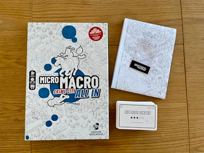 MicroMacro: Crime City - All in | Murder Mystery and Detective Game | 16 Search and Find Detective Cases | Cooperative Board Games for Teens and Adults | Ages 12+ | 1-4 Players | 15-45 min