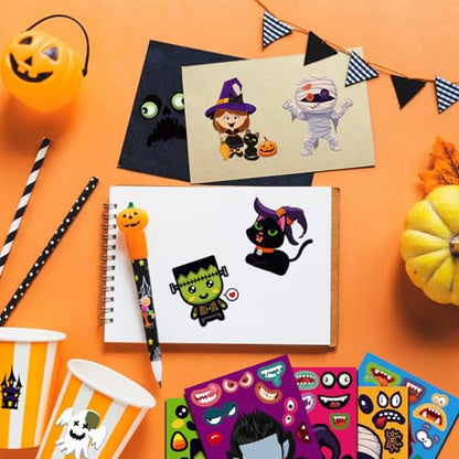 48 Sheets Halloween Stickers for Kids Bulk Cute Holiday Stickers Funny DIY Crafts Activities Party Favors Game Gifts for Boys Girls - style: Halloween