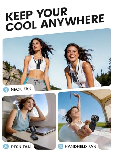 Portable Mini Handheld Fan, Small Hand Fan with Ice Cooler, 100 Speeds, 11Hrs Cooling Time, 20000 RPM Turbo Hand Held Fan for Travel, Outdoor, Beach & Makeup Black - color: Black