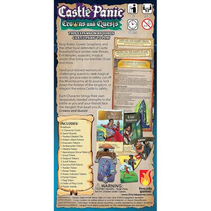 Castle Panic: Crowns and Quests | Expansion | Board Game for Adults and Family | Cooperative | Ages 8+ | for 1 to 6 Players | Average Playtime 45 Minutes | Made by Fireside Games - style: Crowns & Quests Expansion