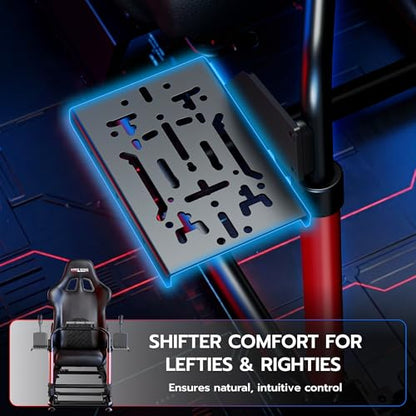 ARES WING Sim Racing Cockpit with Seat - Universal Cockpit Stand | Compatible with Fanatec, Thrustmaster, Logitech & Moza, for PS5, PS4, Xbox and PC, Not Included Wheel,Pedals & Shifter