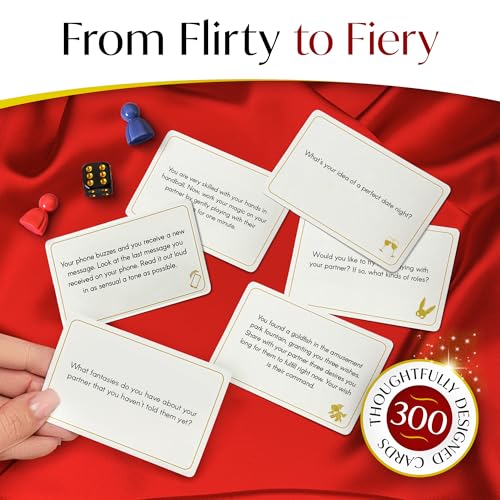 Romantic Couples Board Game – 300 Date Night Dares & Conversation Cards | Fun 2 Player Game for Couples & Gaming Cards for Married Couples
