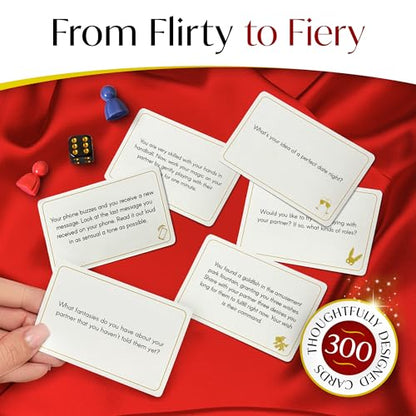 Romantic Couples Board Game – 300 Date Night Dares & Conversation Cards | Fun 2 Player Game for Couples & Gaming Cards for Married Couples