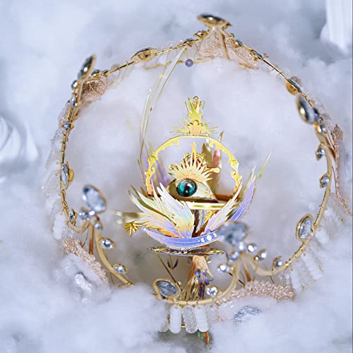 MU 3D Metal Puzzles Model Kits for Adults Building The Eye of Providence, Wedjat-Eyes Steel Jigsaw Ancient Myths Magic Power Helix Nebula Shape DIY Handcraft Sets Gift - color: The Eye of Providence